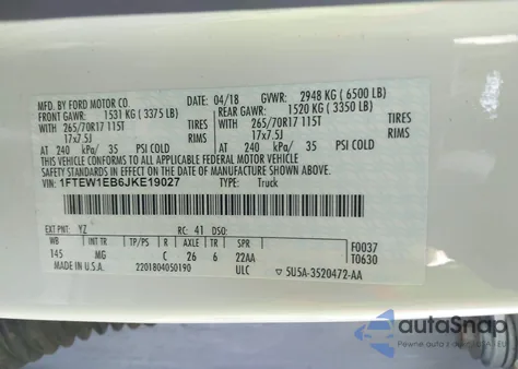 2018 Ford F-150 Xlt from USA, damaged, VIN 1FTEW1EB6JKE19027